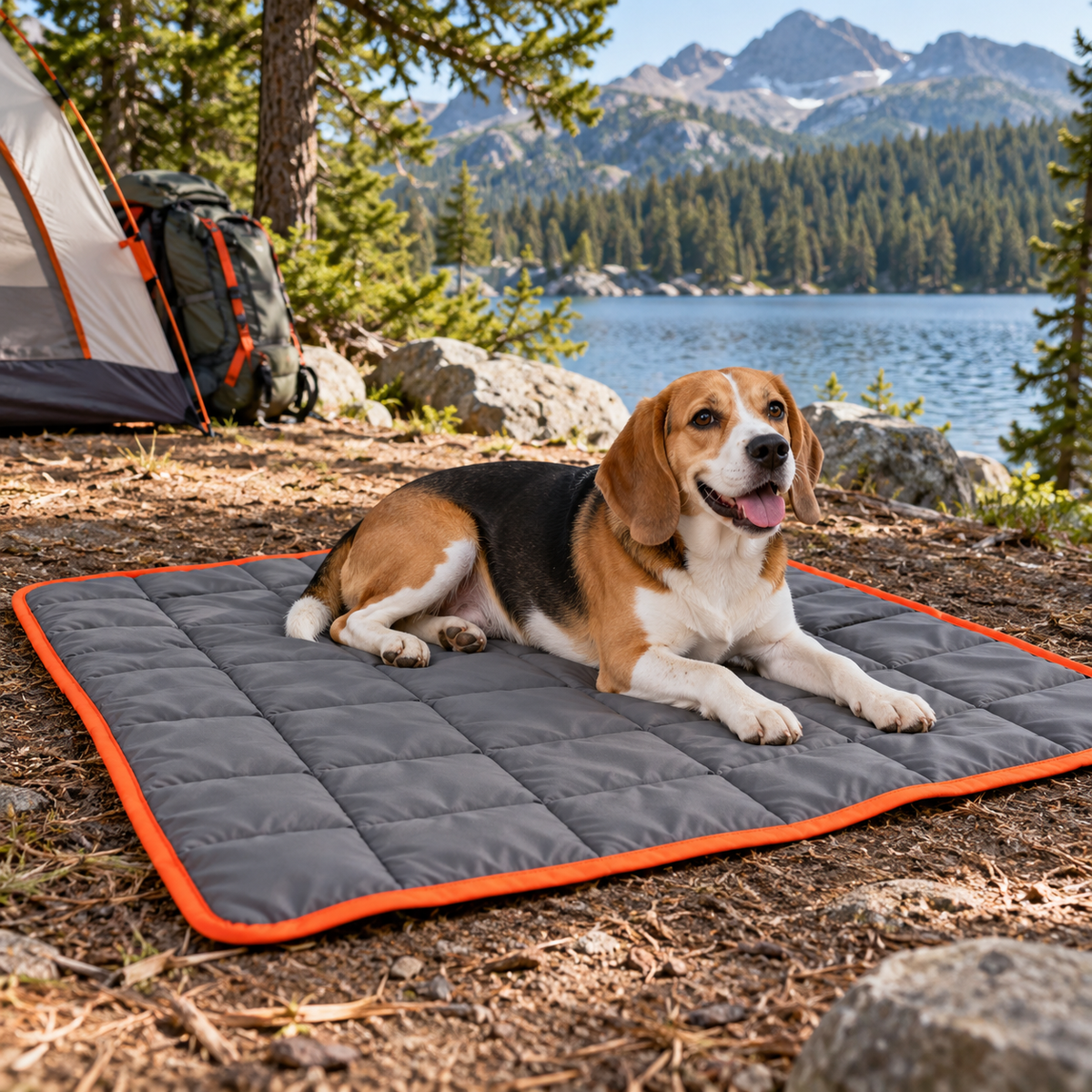 qivxunel Quilted Dog Camping Mat — outdoor product scene