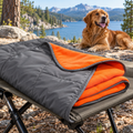 qivxunel Gray & Orange Quilted Dog Travel Blanket — outdoor product scene