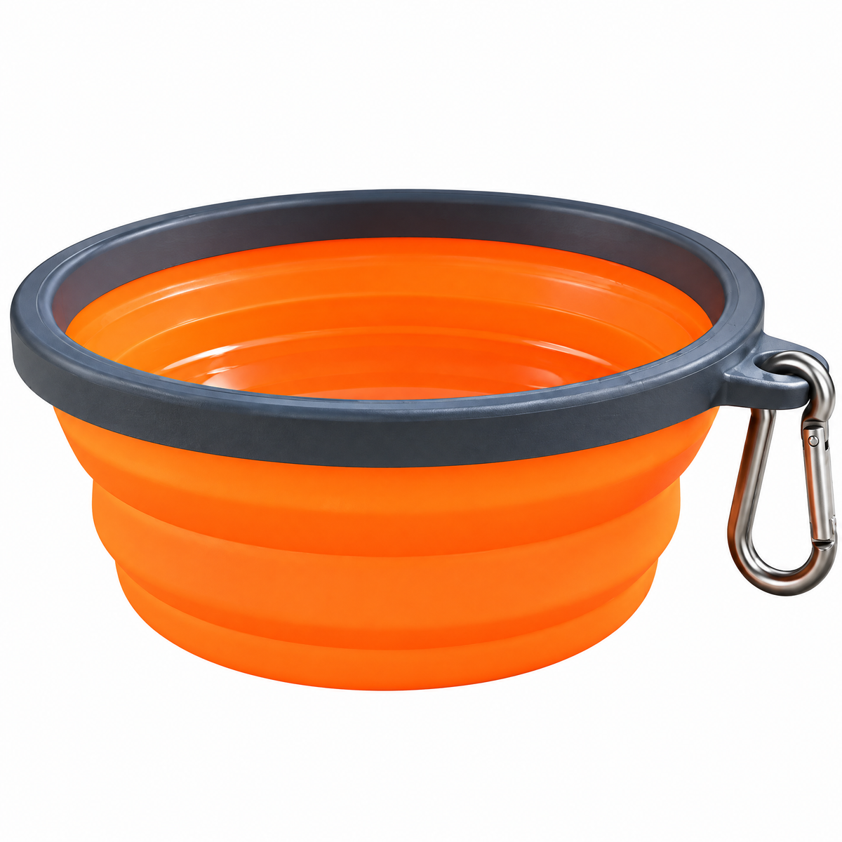 qivxunel Orange Collapsible Dog Travel Bowl — isolated product view