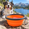 qivxunel Orange Collapsible Dog Travel Bowl — outdoor product scene